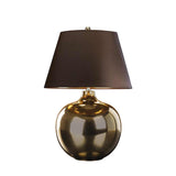 Bronze Metallic Ottoman Table Lamp with Faux Silk Shade