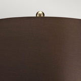 Bronze Metallic Ottoman Table Lamp with Faux Silk Shade