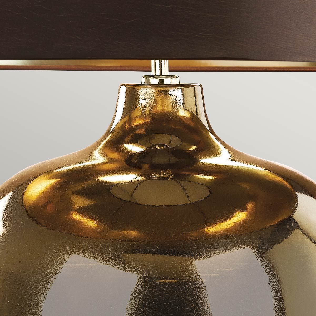 Bronze Metallic Ottoman Table Lamp with Faux Silk Shade