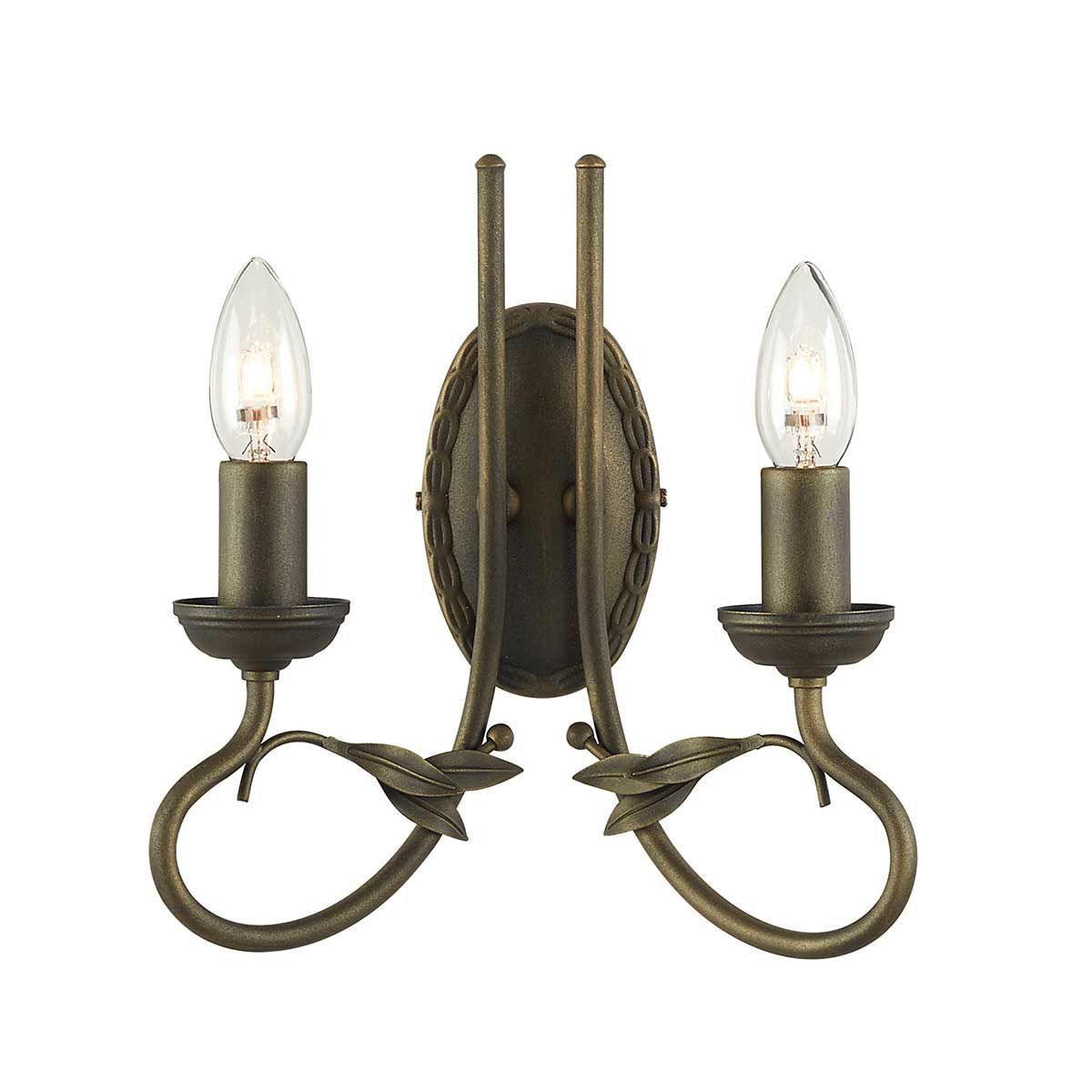 Olivia Dual Light Wall Sconce in Black and Gold