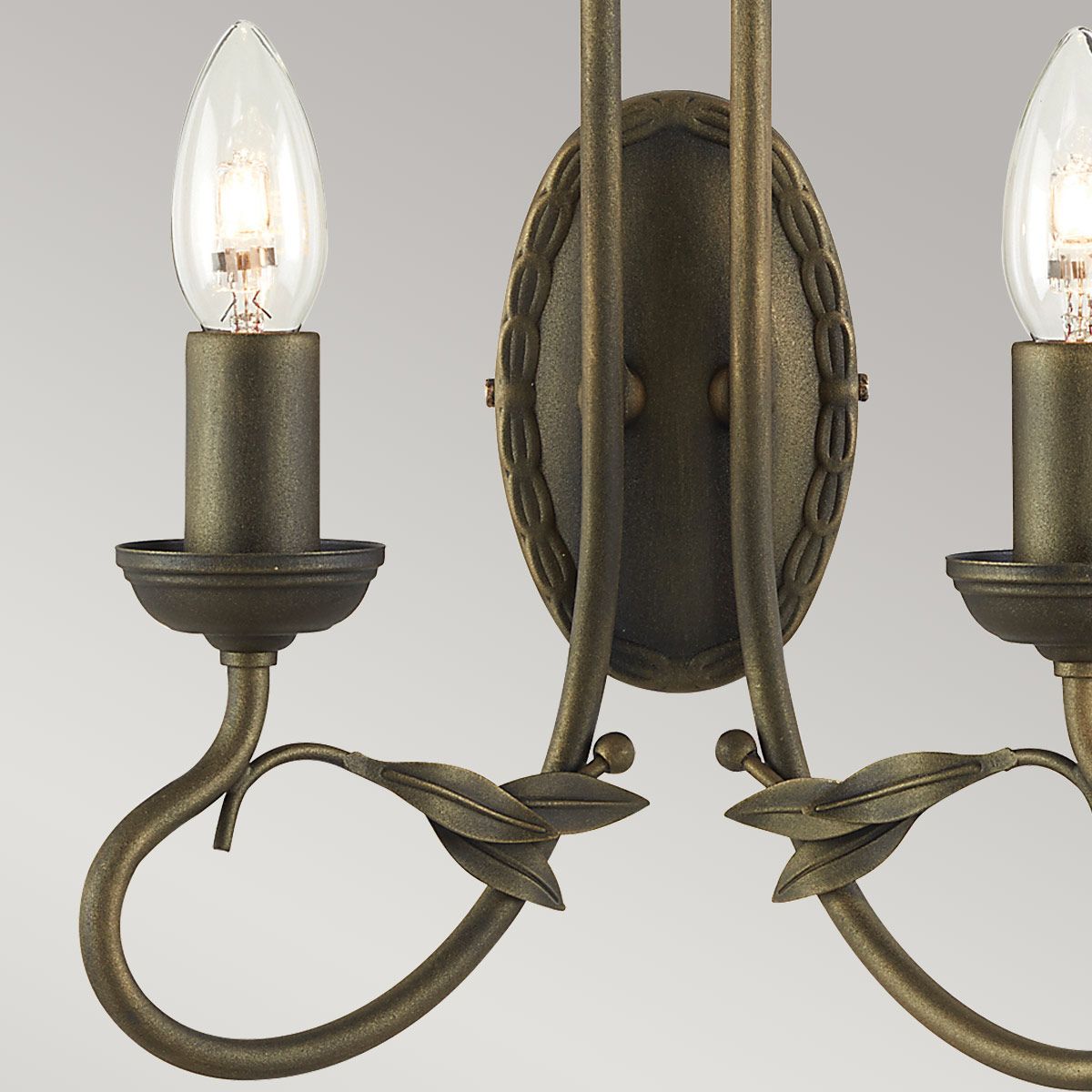 Olivia Dual Light Wall Sconce in Black and Gold