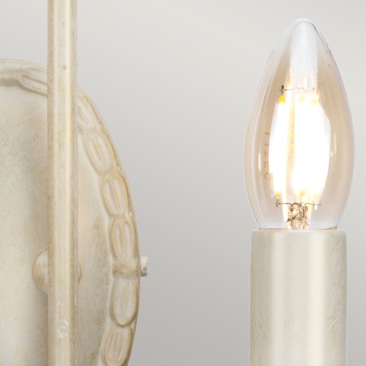 Olivia Dual-Light Wall Fixture in Ivory and Gold
