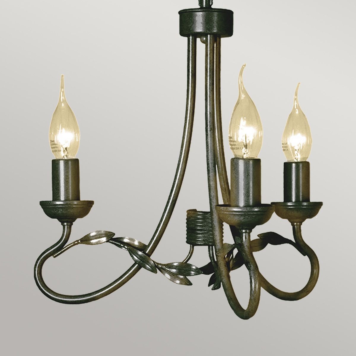 Olivia 3-Light Black and Gold Metal Chandelier