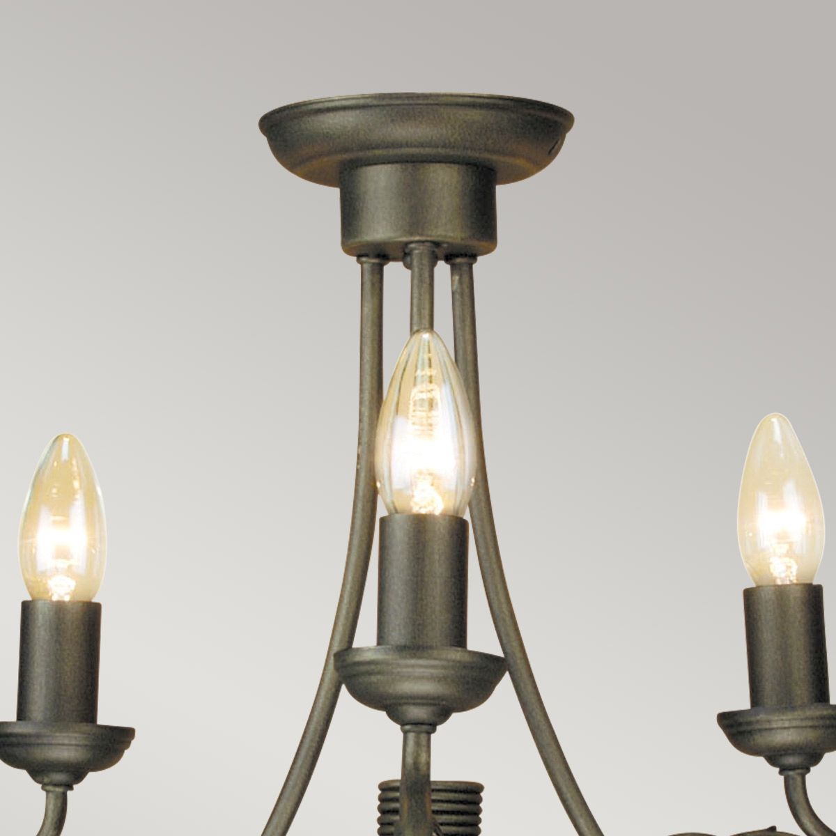 Olivia 3-Light Black and Gold Metal Chandelier