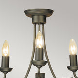 Olivia 3-Light Black and Gold Metal Chandelier