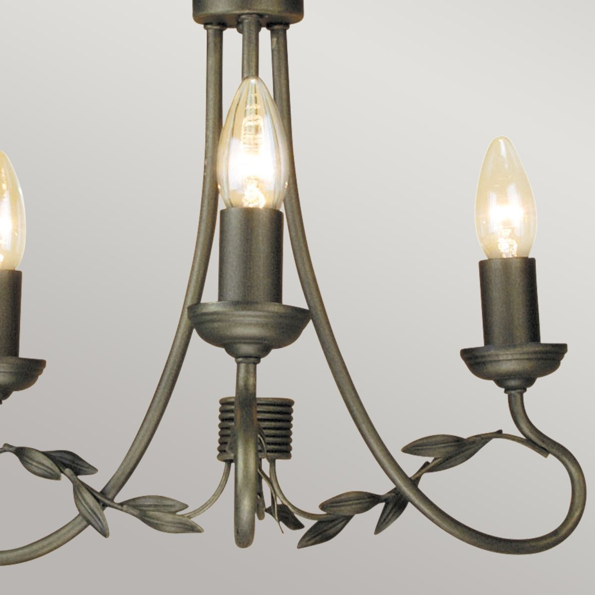 Olivia 3-Light Black and Gold Metal Chandelier