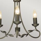 Olivia 3-Light Black and Gold Metal Chandelier