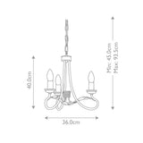 Olivia 3-Light Black and Gold Metal Chandelier