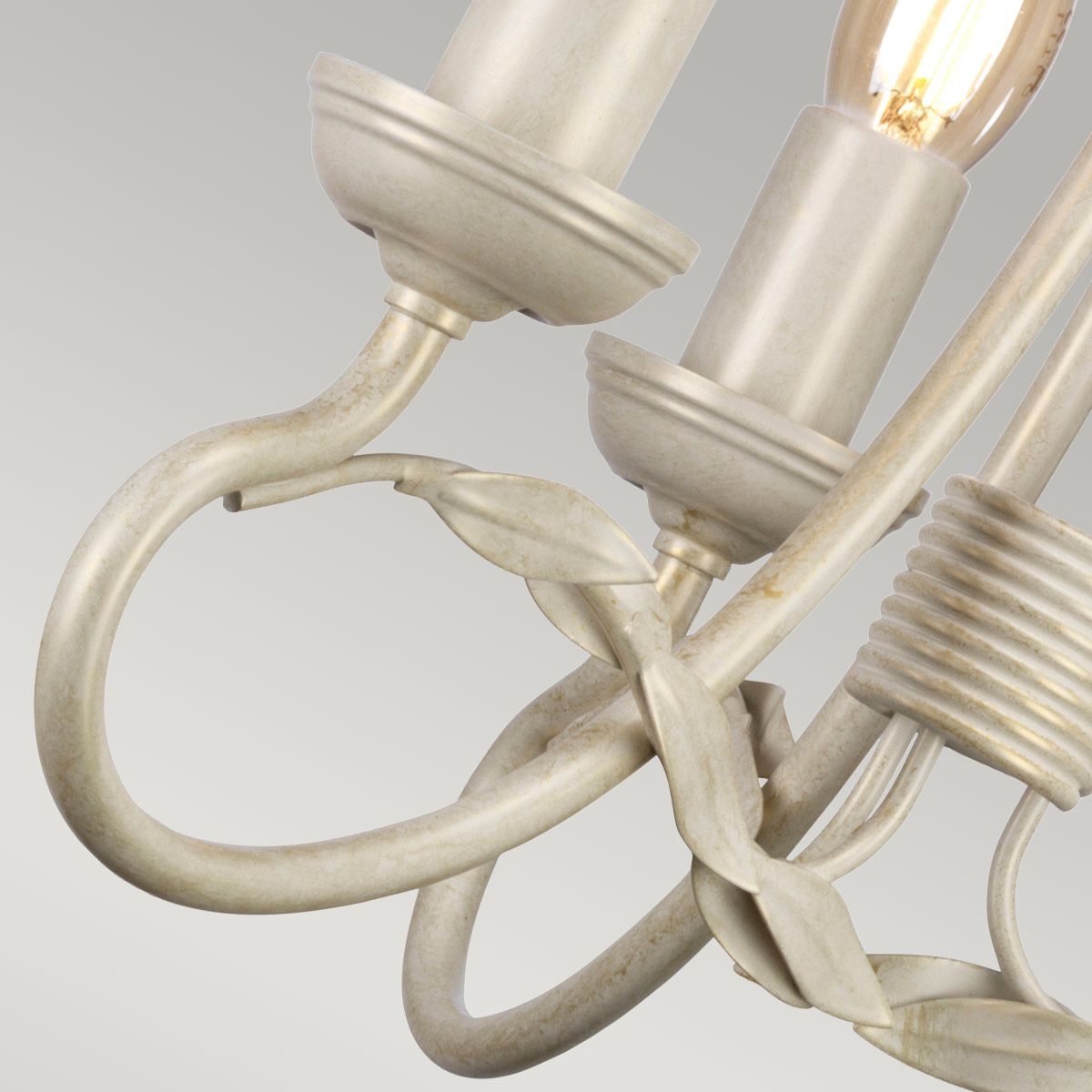 Olivia Elegance 3-Light Handcrafted Chandelier in Ivory and Gold