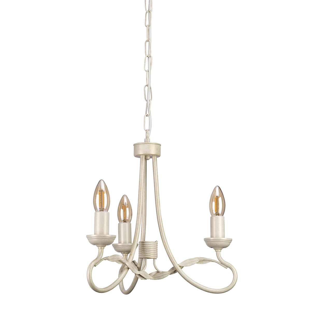 Olivia Elegance 3-Light Handcrafted Chandelier in Ivory and Gold