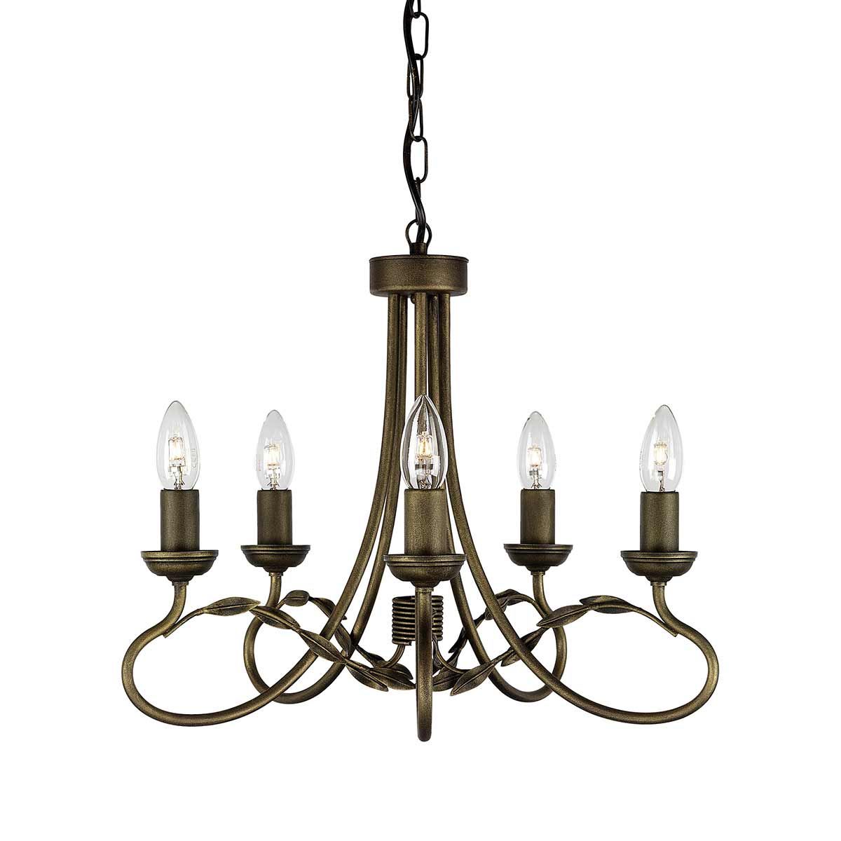 Olivia Elegance 5-Light Black and Gold Chandelier