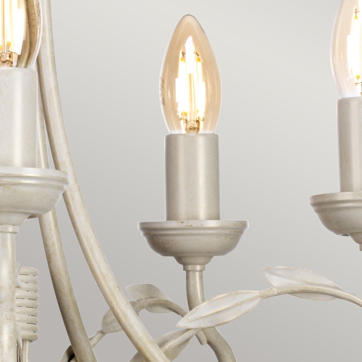 Ivory & Gold Elegance: Olivia 5-Light Chandelier