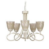 Ivory & Gold Elegance: Olivia 5-Light Chandelier