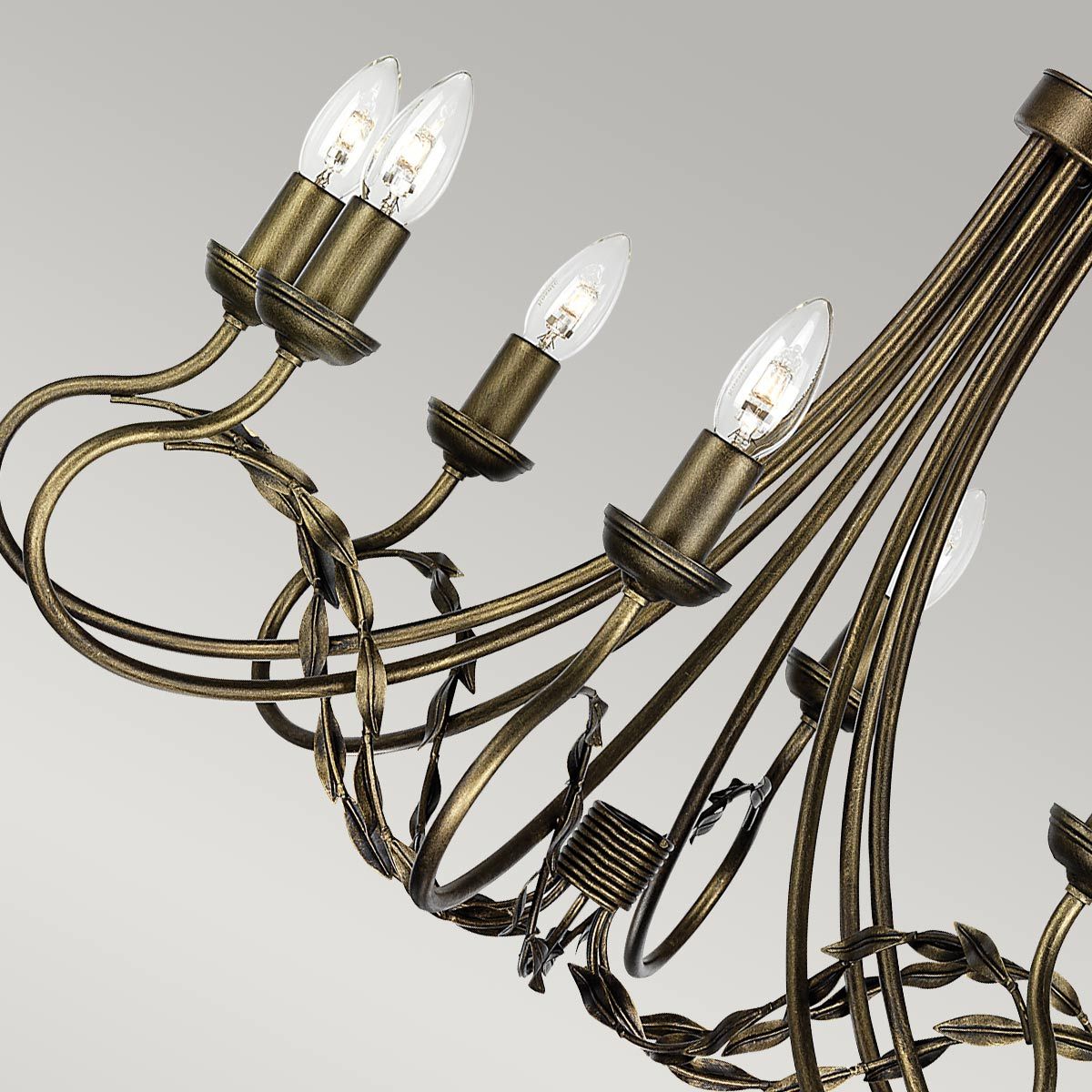Olivia 8-Light Chandelier in Elegant Black and Gold Finish