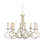 Olivia 8-Light Ivory and Gold Chandelier in Solid Natural Copper