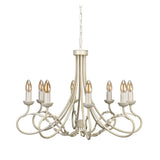 Olivia 8-Light Ivory and Gold Chandelier in Solid Natural Copper