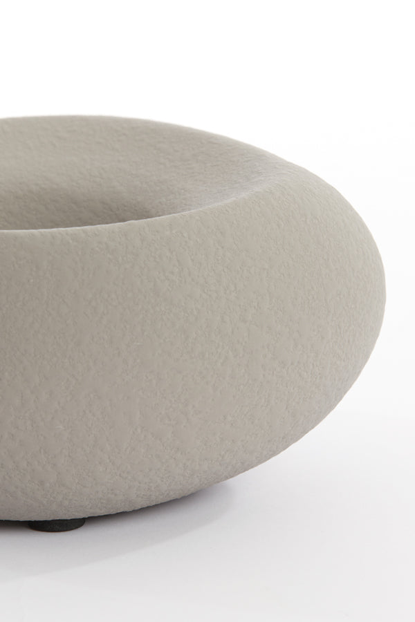 Elegant Grey Ceramic Tealight Holder 20.5x20.5x12 cm - Alka Collection