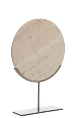 Elegant Sand Travertine Sculpture on Base 35x10x51.5 cm