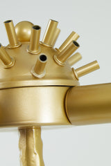 Golden Elegance Feather Floor Lamp with Peach Accents - Ø95x180 cm