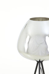 Tripod Floor Lamp with Smoked Glass Shade and Matte Black Finish, Ø42x146 cm Mayson