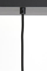 Suspended Trio Pendant Light with Black Frame and Smoked Glass Globes
