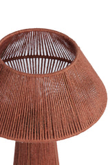 Brick Red Jute Table Lamp - Diameter 30cm, Height 47cm (Model: Fugia)