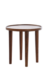 Round Acacia Wood Side Table – 49cm Diameter