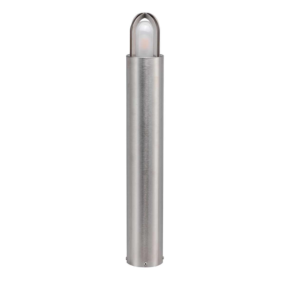 Modern Stainless Steel Exterior Bollard with Frosted Glass