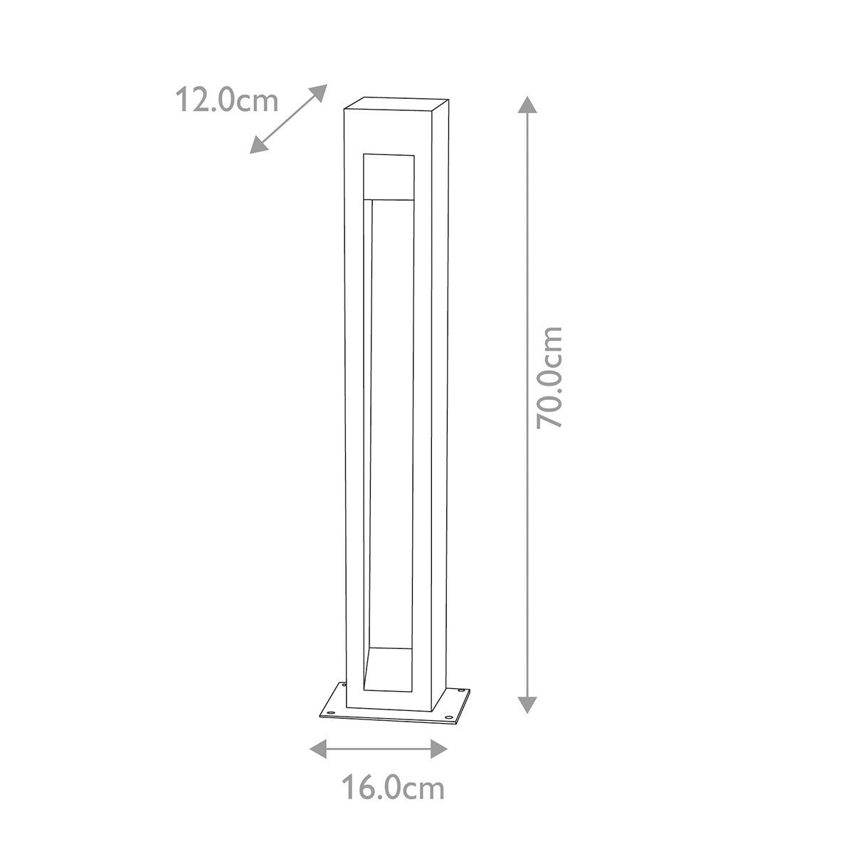 ParkstoneLED Modern Basalt Bollard with Stainless Steel Accents
