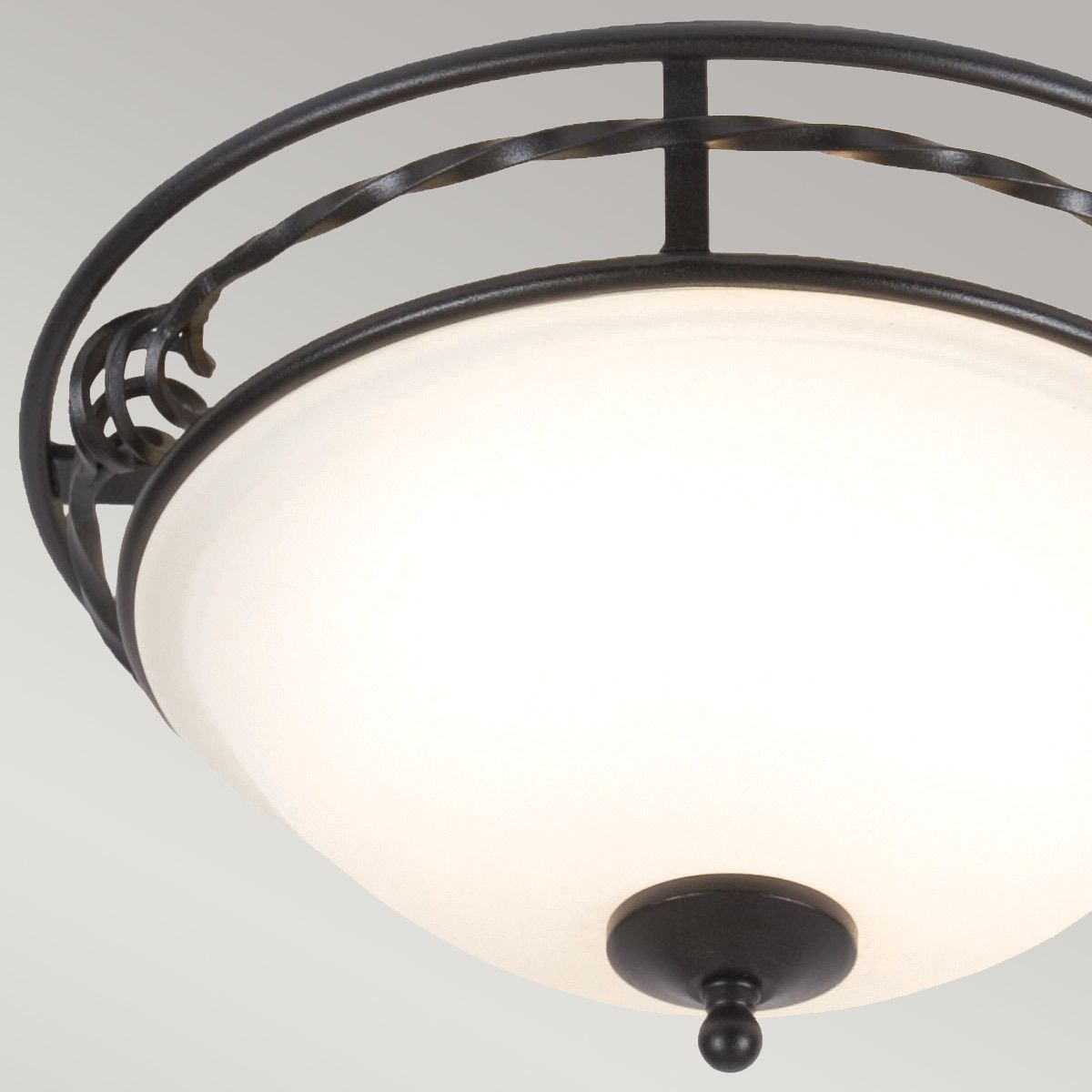 Pembroke Collection: Elegant Black Flush Ceiling Bowl Light
