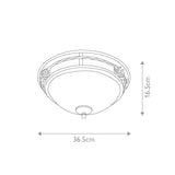 Pembroke Collection: Elegant Black Flush Ceiling Bowl Light