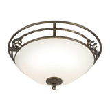 Pembroke Handcrafted Iron Ceiling Bowl Light in Black/Gold Finish