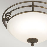 Pembroke Handcrafted Iron Ceiling Bowl Light in Black/Gold Finish