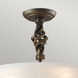 Vintage Spiral Pendant Light in Black and Gold Finish