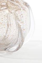 Murela Clear Glass Vase with Shimmering Sand Detail, 21x16 cm