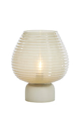 Alenna Glass Table Lamp - Green Grey LED, 22x27 cm