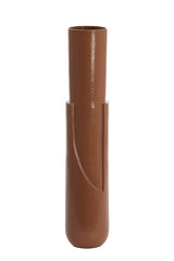 Elegant Tall Terra-Brown Vase Ø13x64 cm - Asego Shiny Design