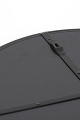 50 cm Round Smoked Glass Mirror with Black Frame