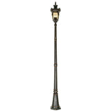 Vintage-Style Old Bronze Lamp Post with Amber Glass Detailing