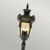 Vintage-Style Old Bronze Lamp Post with Amber Glass Detailing