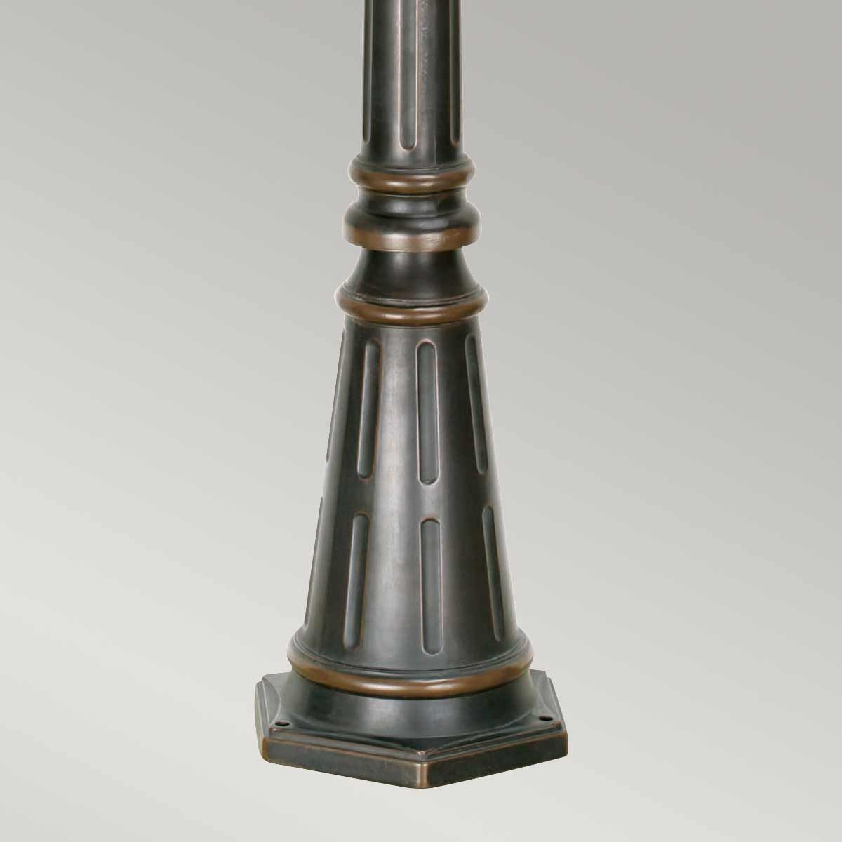 Vintage-Style Old Bronze Lamp Post with Amber Glass Detailing