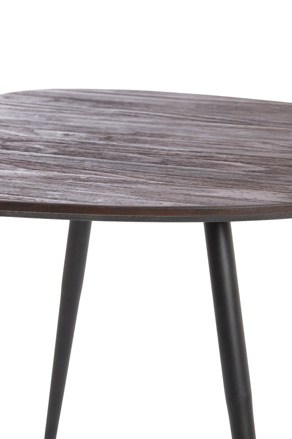 Rustic Nesting Coffee Tables Set of 3 in Distressed Wood and Black Metal