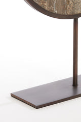 Elegant Dark Brown Travertine Ornament with Pedestal Base - 35x10x51.5 cm