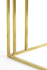 Elegant Side Table with Roshan Brown Marble and Antique Bronze Finish, 41x31x66 cm