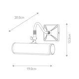 1-Light Small Black/Gold Iron Picture Lamp (190mm)