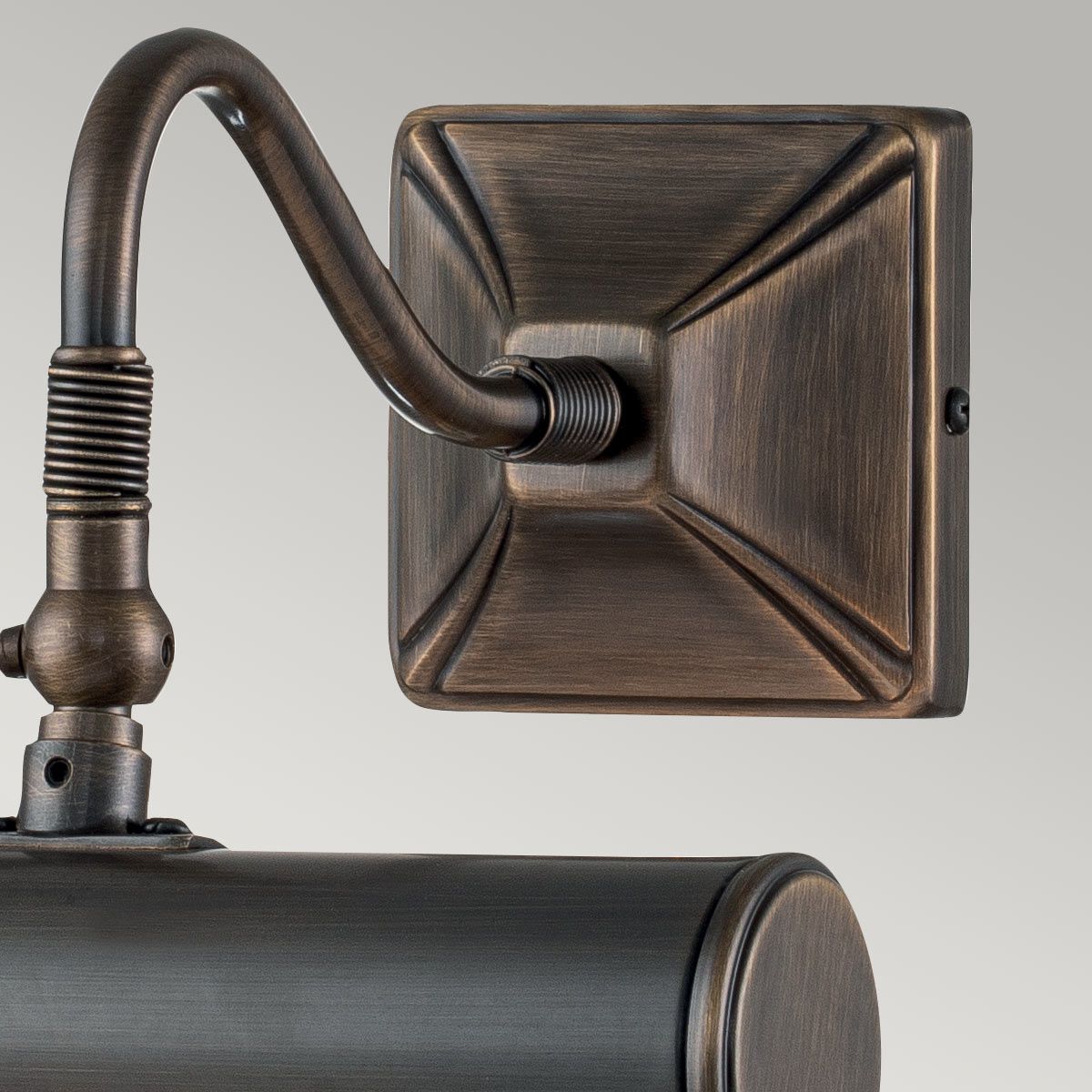 Sophisticated Compact Dark Bronze Wall-Mounted Picture Light, 19cm