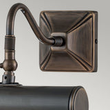 Sophisticated Compact Dark Bronze Wall-Mounted Picture Light, 19cm