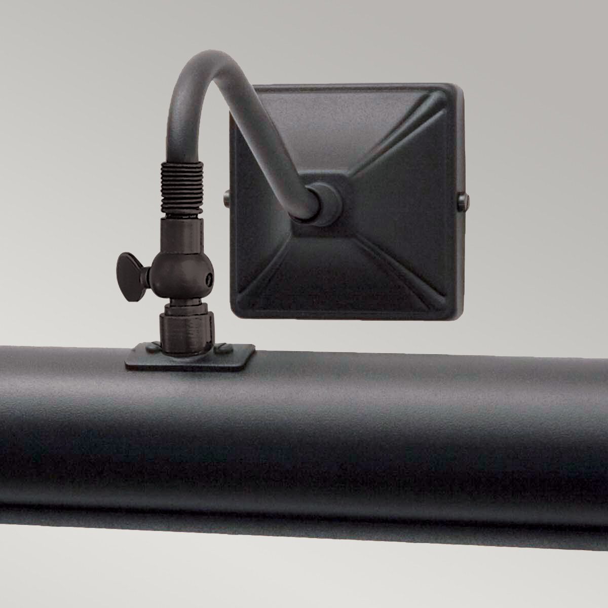 Elegant Black Iron Dual-Bulb Wall Picture Light, 36cm