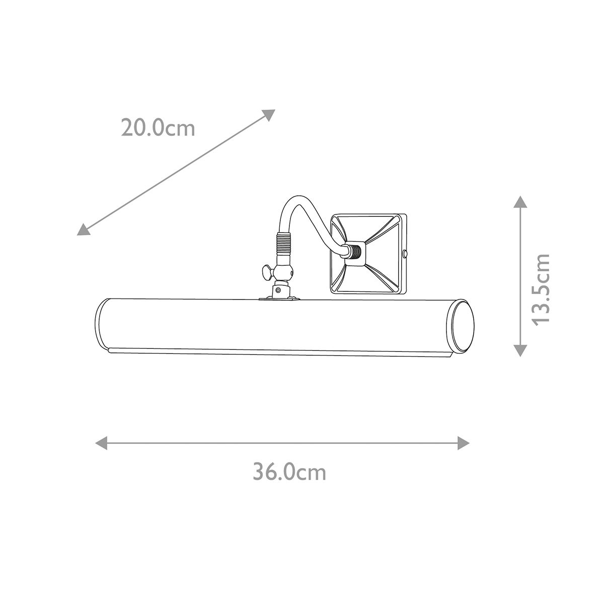 Elegant Black Iron Dual-Bulb Wall Picture Light, 36cm
