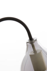 Smoked Glass and Matte Black Table Lamp - 35x20x51.5 cm
